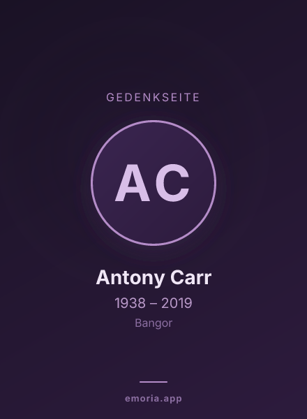 Gedenkportrait von Antony Carr