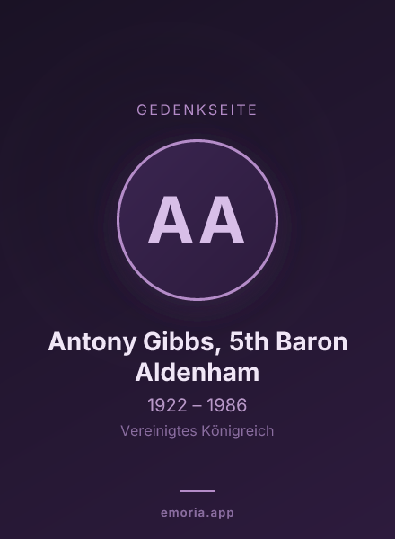 Gedenkportrait von Antony Gibbs, 5th Baron Aldenham