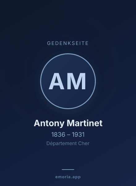 Gedenkportrait von Antony Martinet