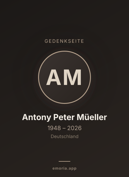 Gedenkportrait von Antony Peter Müeller