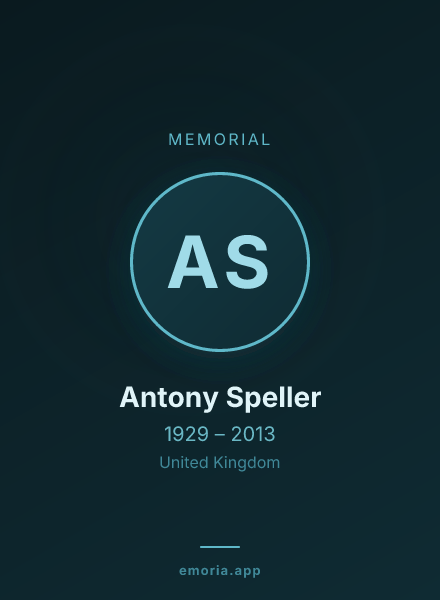 Memorial portrait of Antony Speller