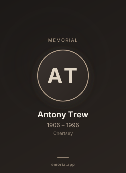 Memorial portrait of Antony Trew