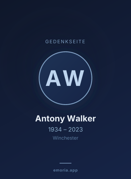 Gedenkportrait von Antony Walker