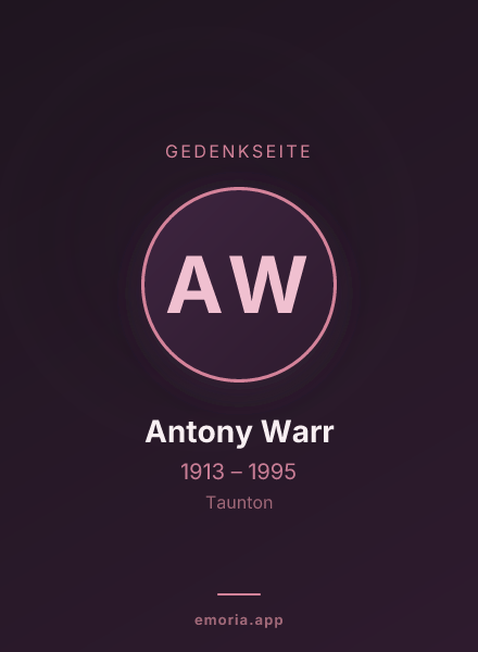 Gedenkportrait von Antony Warr