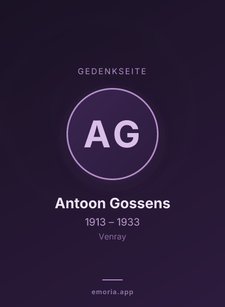 Gedenkportrait von Antoon Gossens