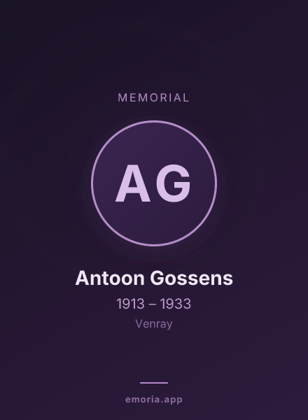 Memorial portrait of Antoon Gossens
