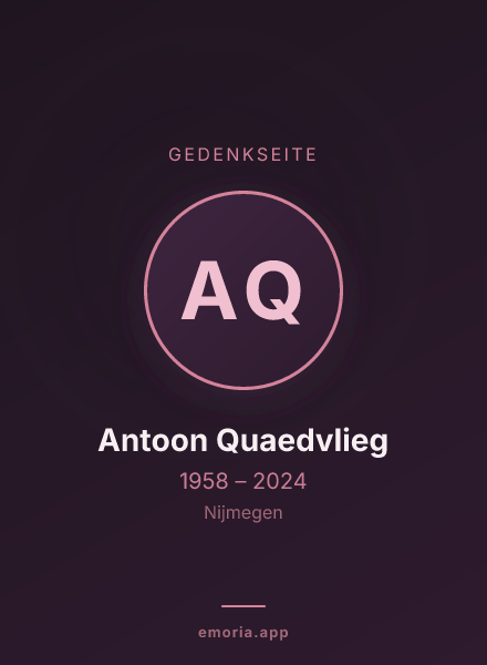 Gedenkportrait von Antoon Quaedvlieg