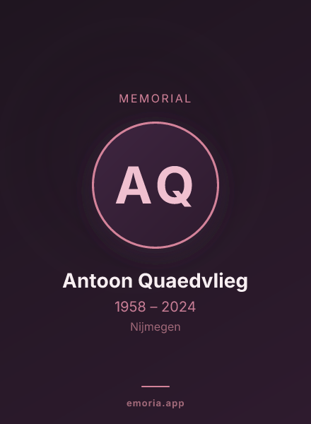 Memorial portrait of Antoon Quaedvlieg