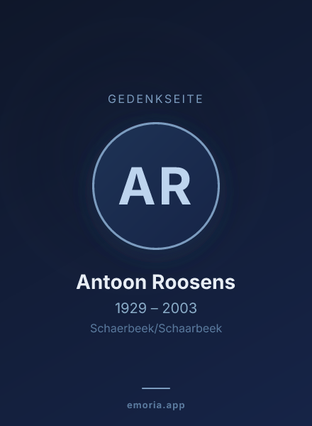 Gedenkportrait von Antoon Roosens