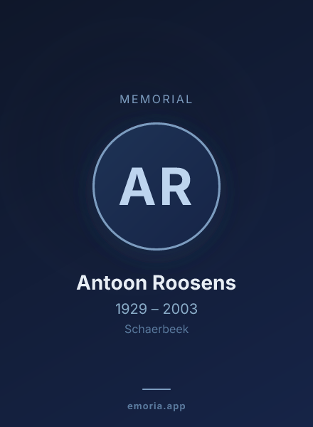 Memorial portrait of Antoon Roosens