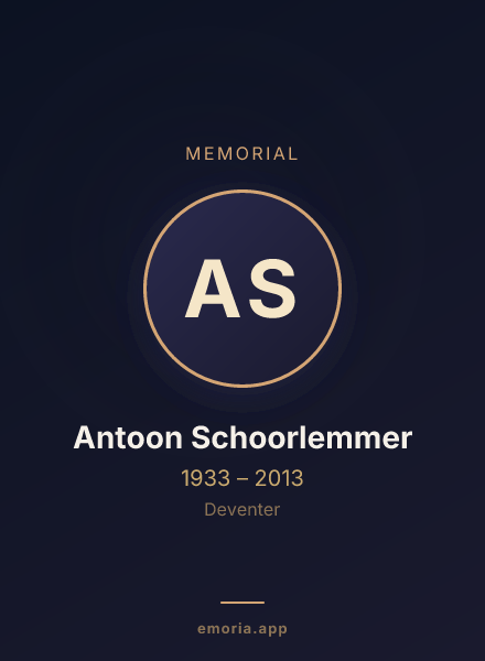 Memorial portrait of Antoon Schoorlemmer