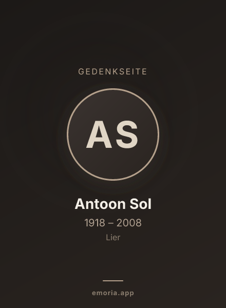 Gedenkportrait von Antoon Sol