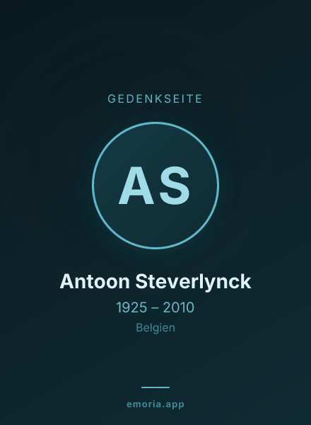 Gedenkportrait von Antoon Steverlynck