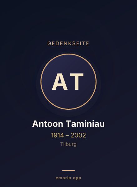 Gedenkportrait von Antoon Taminiau