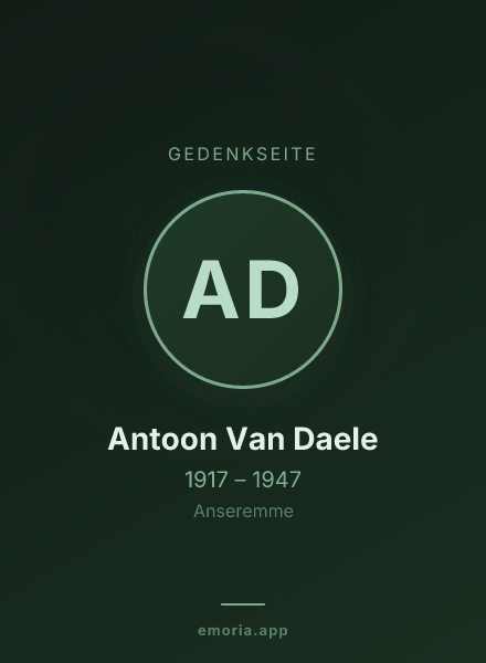 Gedenkportrait von Antoon Van Daele