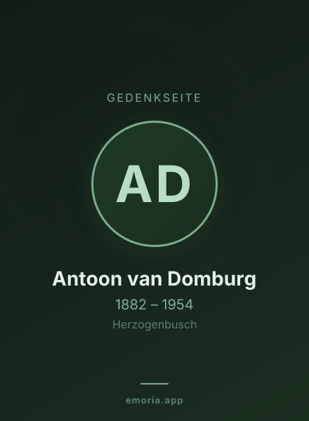 Gedenkportrait von Antoon van Domburg