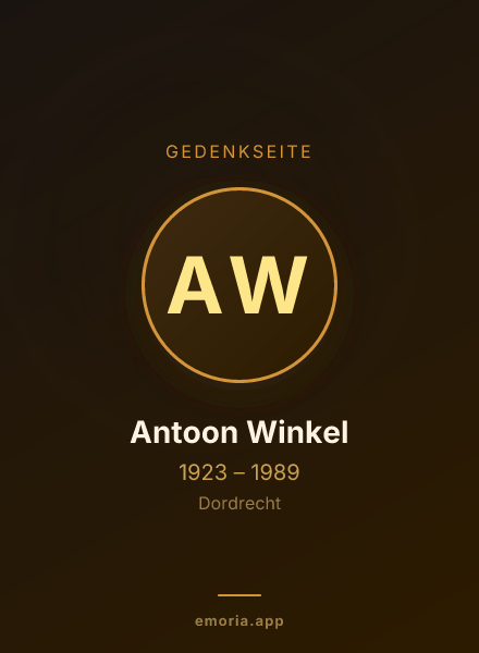 Gedenkportrait von Antoon Winkel