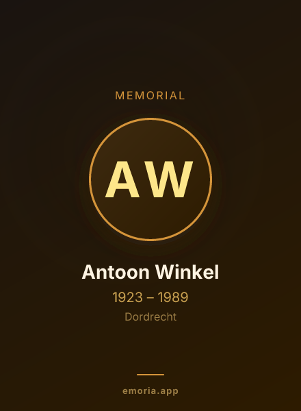Memorial portrait of Antoon Winkel