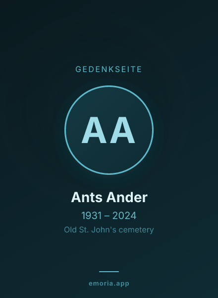 Gedenkportrait von Ants Ander