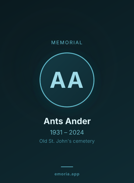 Memorial portrait of Ants Ander