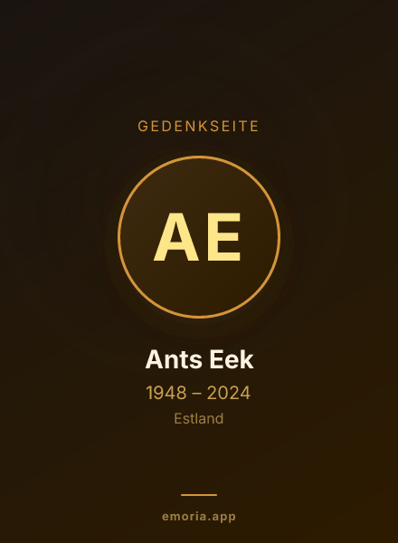 Gedenkportrait von Ants Eek