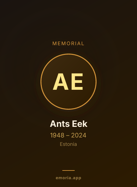 Memorial portrait of Ants Eek