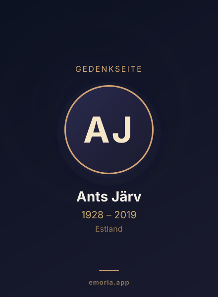 Gedenkportrait von Ants Järv