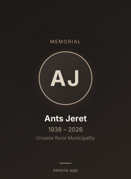 Memorial portrait of Ants Jeret