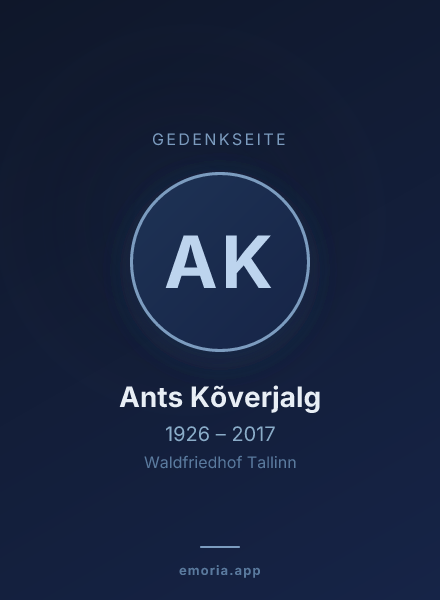 Gedenkportrait von Ants Kõverjalg