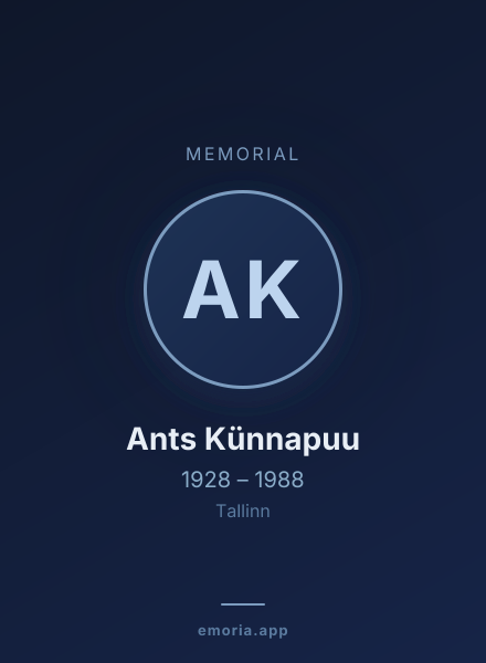 Memorial portrait of Ants Künnapuu