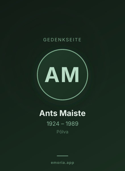 Gedenkportrait von Ants Maiste