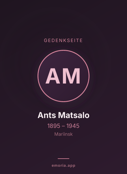 Gedenkportrait von Ants Matsalo