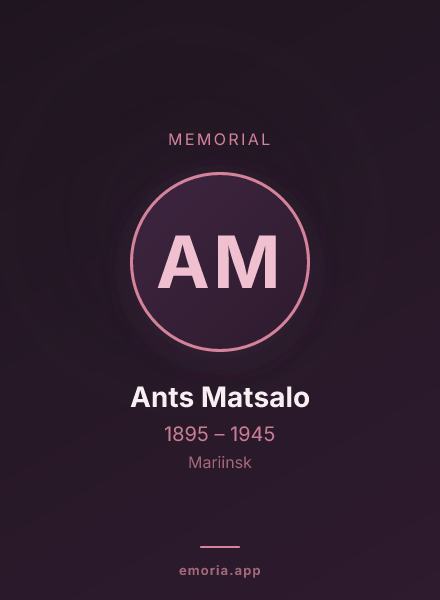 Memorial portrait of Ants Matsalo
