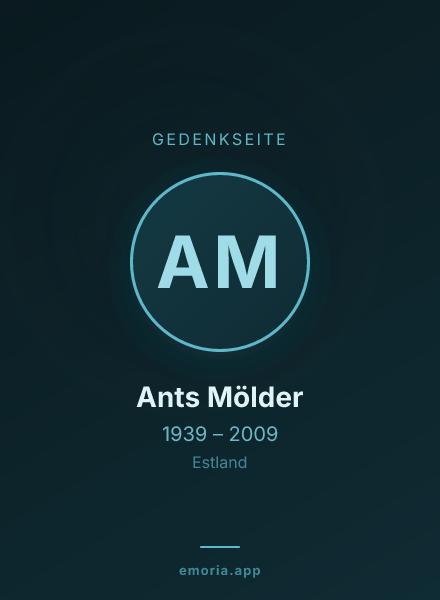 Gedenkportrait von Ants Mölder