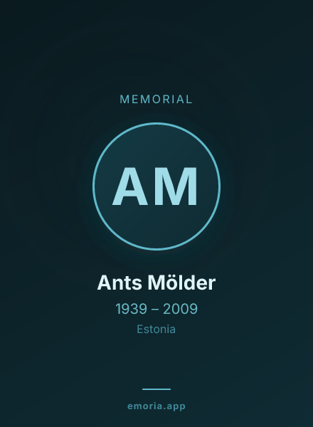 Memorial portrait of Ants Mölder