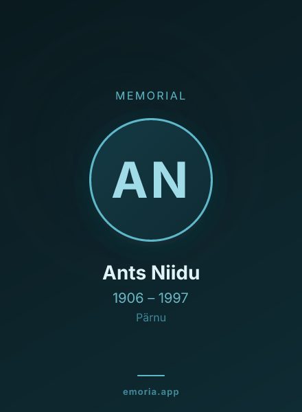 Memorial portrait of Ants Niidu