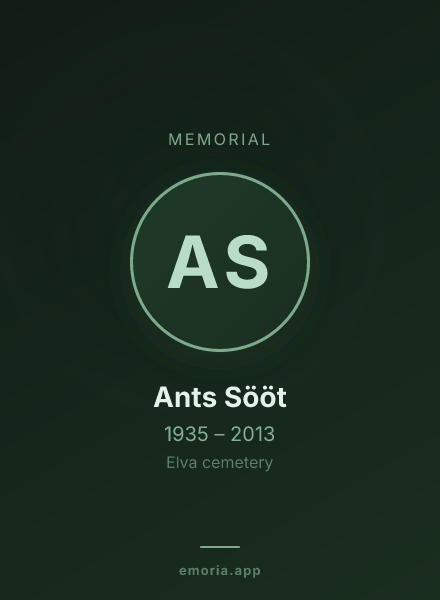 Memorial portrait of Ants Sööt