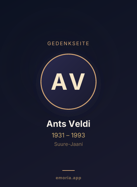 Gedenkportrait von Ants Veldi