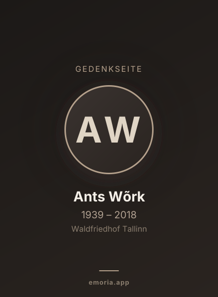 Gedenkportrait von Ants Wõrk