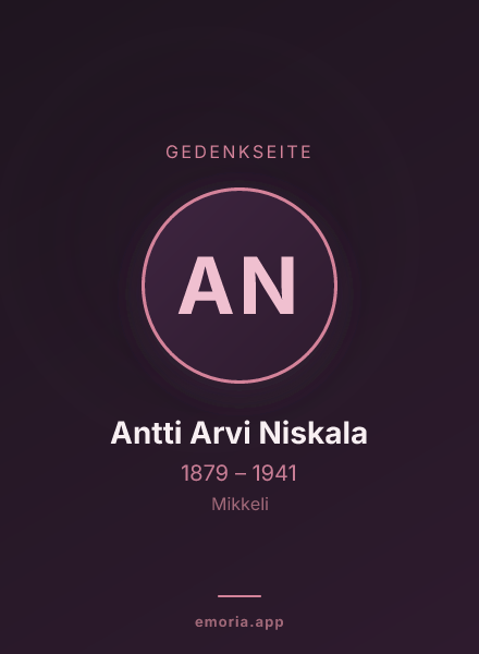 Gedenkportrait von Antti Arvi Niskala