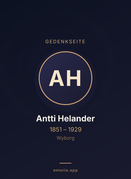 Gedenkportrait von Antti Helander