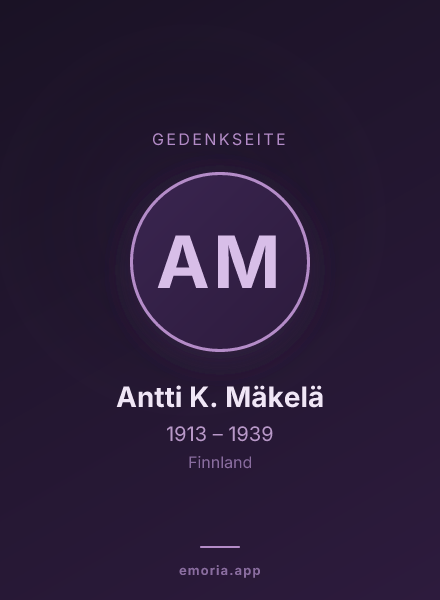 Gedenkportrait von Antti K. Mäkelä