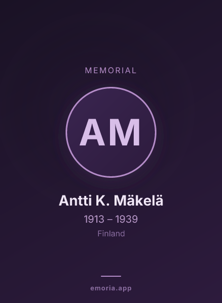 Memorial portrait of Antti K. Mäkelä