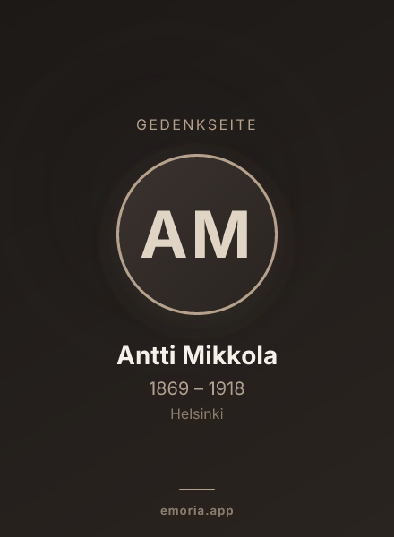 Gedenkportrait von Antti Mikkola