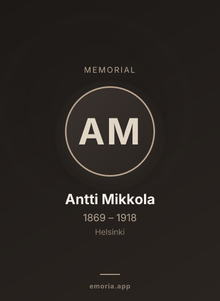 Memorial portrait of Antti Mikkola