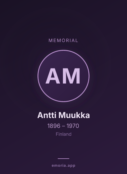 Memorial portrait of Antti Muukka