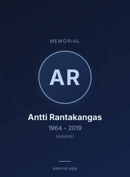 Memorial portrait of Antti Rantakangas