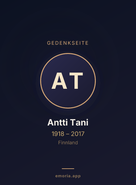 Gedenkportrait von Antti Tani
