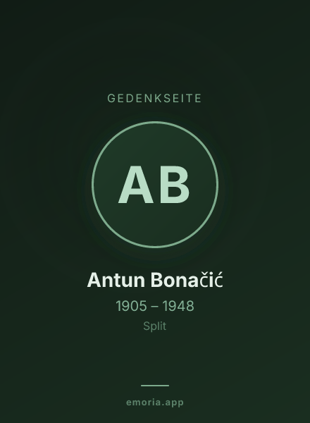 Gedenkportrait von Antun Bonačić