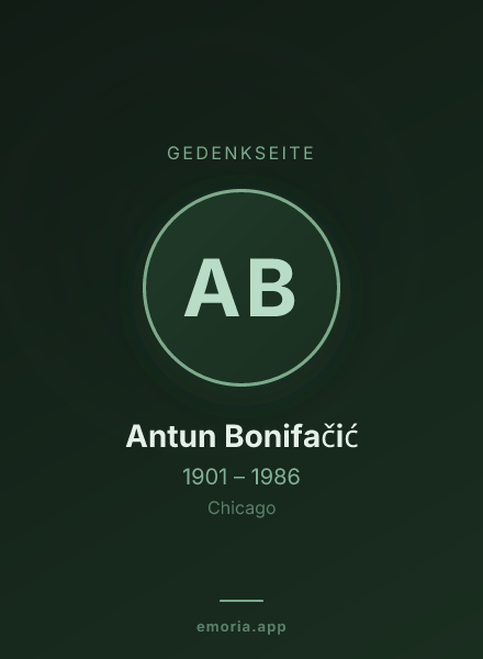 Gedenkportrait von Antun Bonifačić